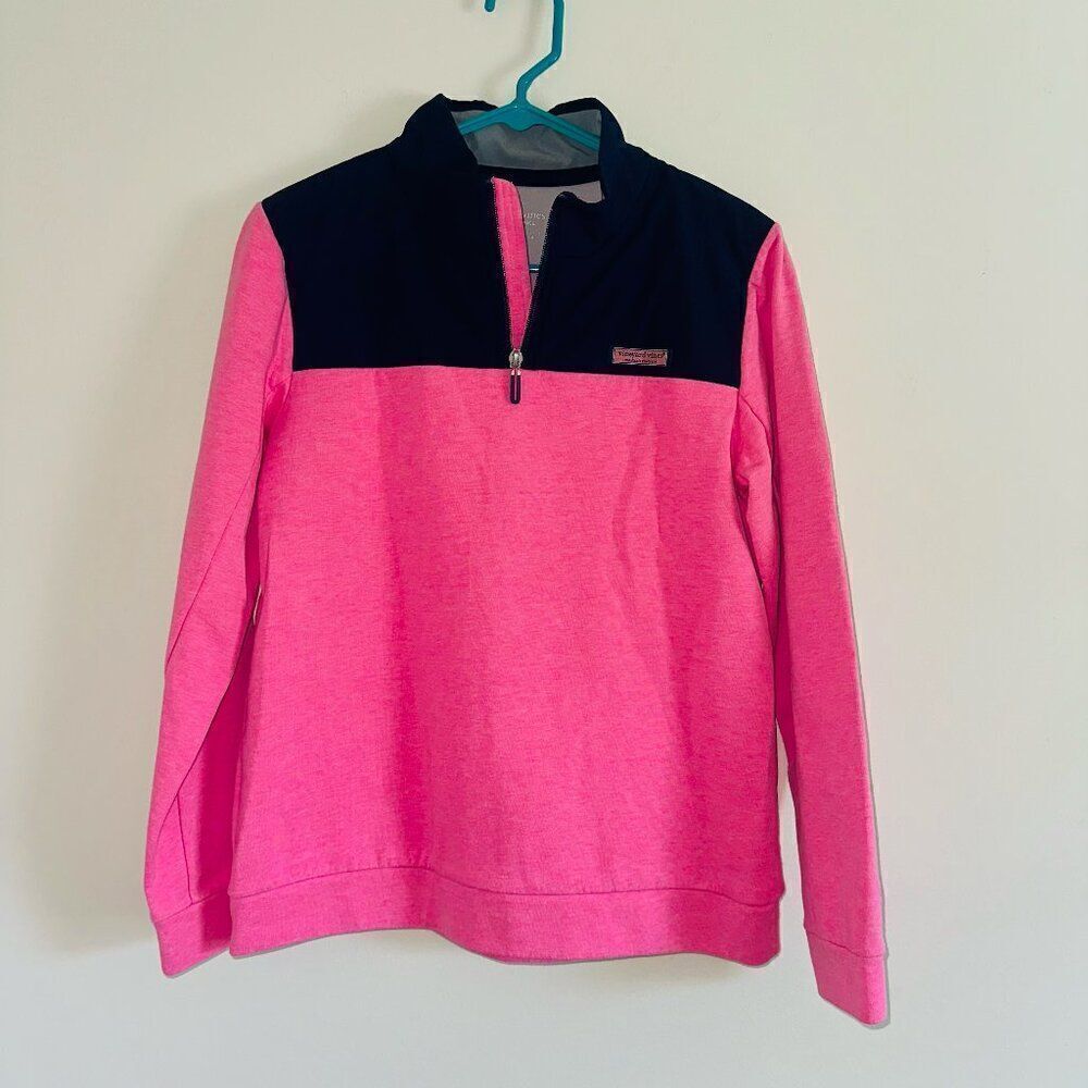 Vineyard Vines Performance Half Zip Jacket Pink/Navy Women's SIZE S